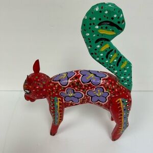 Bright,Beautiful, Squirrel /solid hand carved tropical hardwood (9.5"W X 12"H)